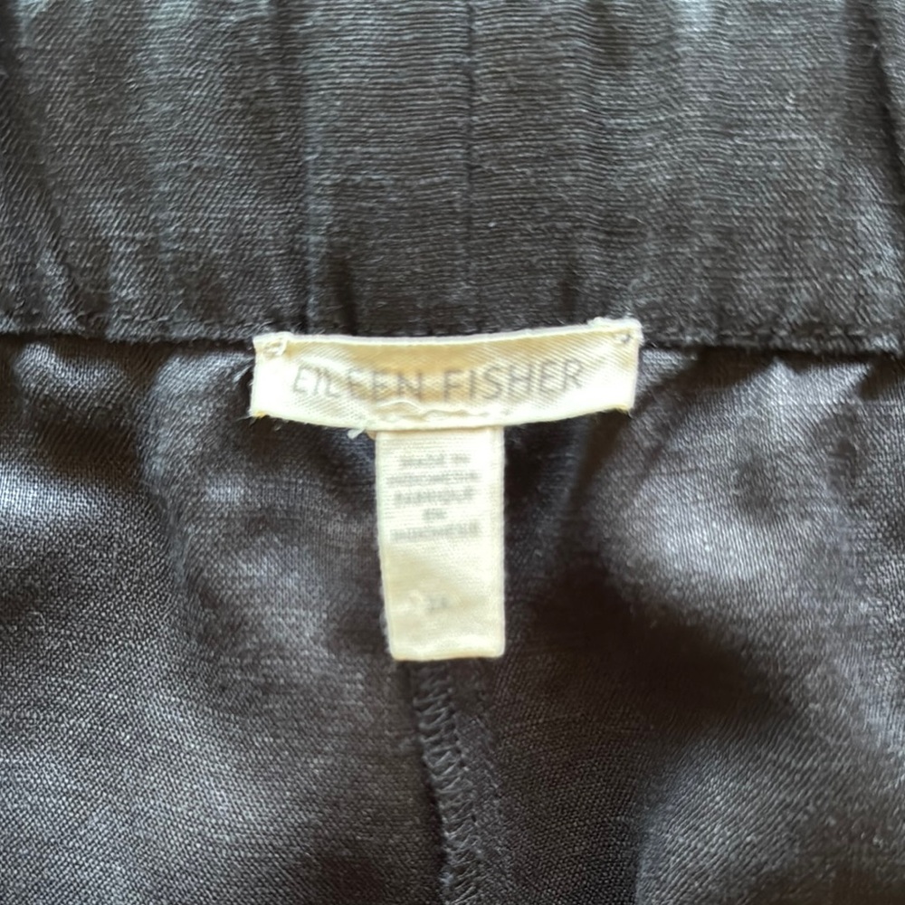 Eileen Fisher Black Wide Leg Pants with Relaxed Fit - Picture 2 of 7